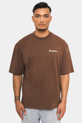 HEAVY EMBO T-SHIRT BROWN