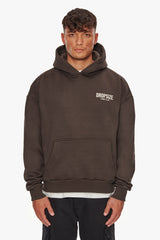 HEAVY OVERSIZE CRIME CLUB HOODIE CHOCOLATE