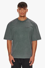 HEAVY OVERSIZE EMBO T-SHIRT WASHED GREY