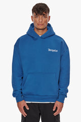 HEAVY OVERSIZE EMBO HOODIE BLUE