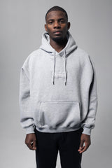 BOX LOGO DESIGN HOODIE HEATHER GREY