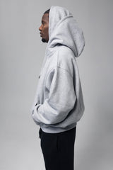 BOX LOGO DESIGN HOODIE HEATHER GREY