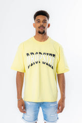 Split Design Heavy T-Shirt Yellow