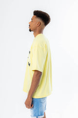 Split Design Heavy T-Shirt Yellow
