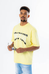 Split Design Heavy T-Shirt Yellow