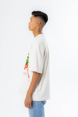 Burning Palm Design Heavy T-Shirt Coconut Milk