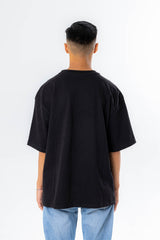 Flower Design Heavy T-Shirt Black