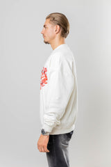 Triple 3D Blood Design Sweater Cream White