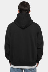 HEAVY OVERSIZE WHITE DOVES HOODIE WASHED BLACK