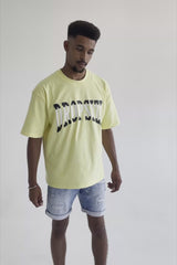 Split Design Heavy T-Shirt Yellow