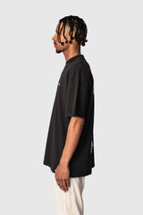 HEAVY OVERSIZE LEGENDS NEVER DIE T-SHIRT WASHED BLACK
