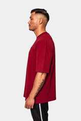 SUPER HEAVY OVERSIZE EMBO T-SHIRT BURGUNDY