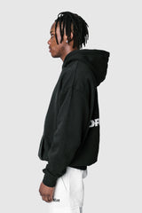 HEAVY OVERSIZE MOON DESIGN HOODIE WASHED BLACK