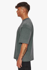 HEAVY OVERSIZE EMBO T-SHIRT WASHED GREY