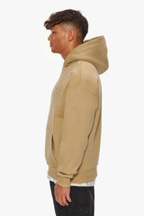HEAVY OVERSIZE EMBO HOODIE LIGHT BROWN