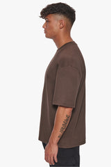 HEAVY OVERSIZE EMBO T-SHIRT CHOCOLATE BROWN