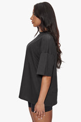 HEAVY MIDDLE HD PRINT T-SHIRT WASHED BLACK