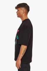 HEAVY OVERSIZE COLOUR TWIST T-SHIRT BLACK