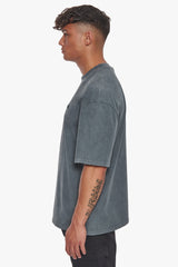 HEAVY OVERSIZE EMBO T-SHIRT WASHED GREY