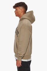 HEAVY FRONTLOGO HOODIE WEATHERED TEAK / CHOCOLATE