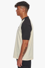 HEAVY COLOURED ARMS T-SHIRT COCONUT MILK/ BLACK