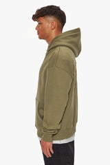 HEAVY OVERSIZE FEAR DEATH HOODIE OLIVE