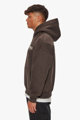 HEAVY OVERSIZE CRIME CLUB HOODIE CHOCOLATE