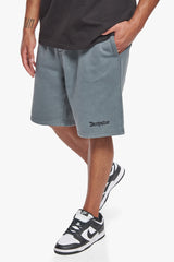 HEAVY SWEAT EMBO SHORT WASHED GREY
