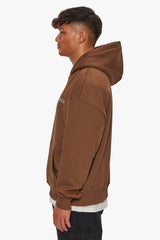 HEAVY OVERSIZE EMBO HOODIE BROWN