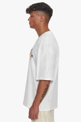 HEAVY OVERSIZE RAINBOW T-SHIRT CREAM WHITE