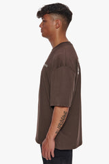 HEAVY OVERSIZE CRIME T-SHIRT CHOCOLATE BROWN