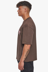 HEAVY OVERSIZE LOGO T-SHIRT CHOCOLATE BROWN