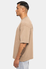 HEAVY OVERSIZE HD PRINT T-SHIRT SILVER MINK