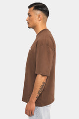 HEAVY EMBO T-SHIRT BROWN