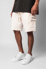 HEAVY CARGO SWEAT SHORT CREAM WHITE
