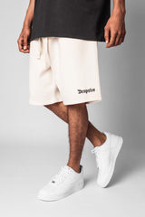 HEAVY SWEAT EMBO SHORT CREAM WHITE