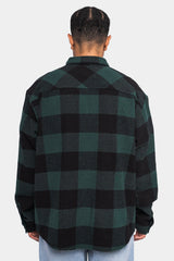HEAVY FLANNEL JACKET BLACK GREEN