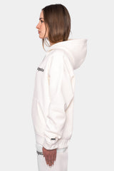 SUPER HEAVY OVERSIZE LOGO ZIP HOODIE CREAM WHITE