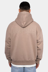 HEAVY OVERSIZE HD PRINT HOODIE SIMPLY TAUPE