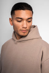 HEAVY OVERSIZE HD PRINT HOODIE SIMPLY TAUPE