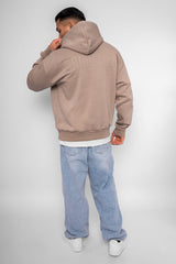 HEAVY OVERSIZE HD PRINT HOODIE SIMPLY TAUPE