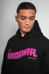 HEAVY OVERSIZE WONDER WAFFEL HOODIE BLACK